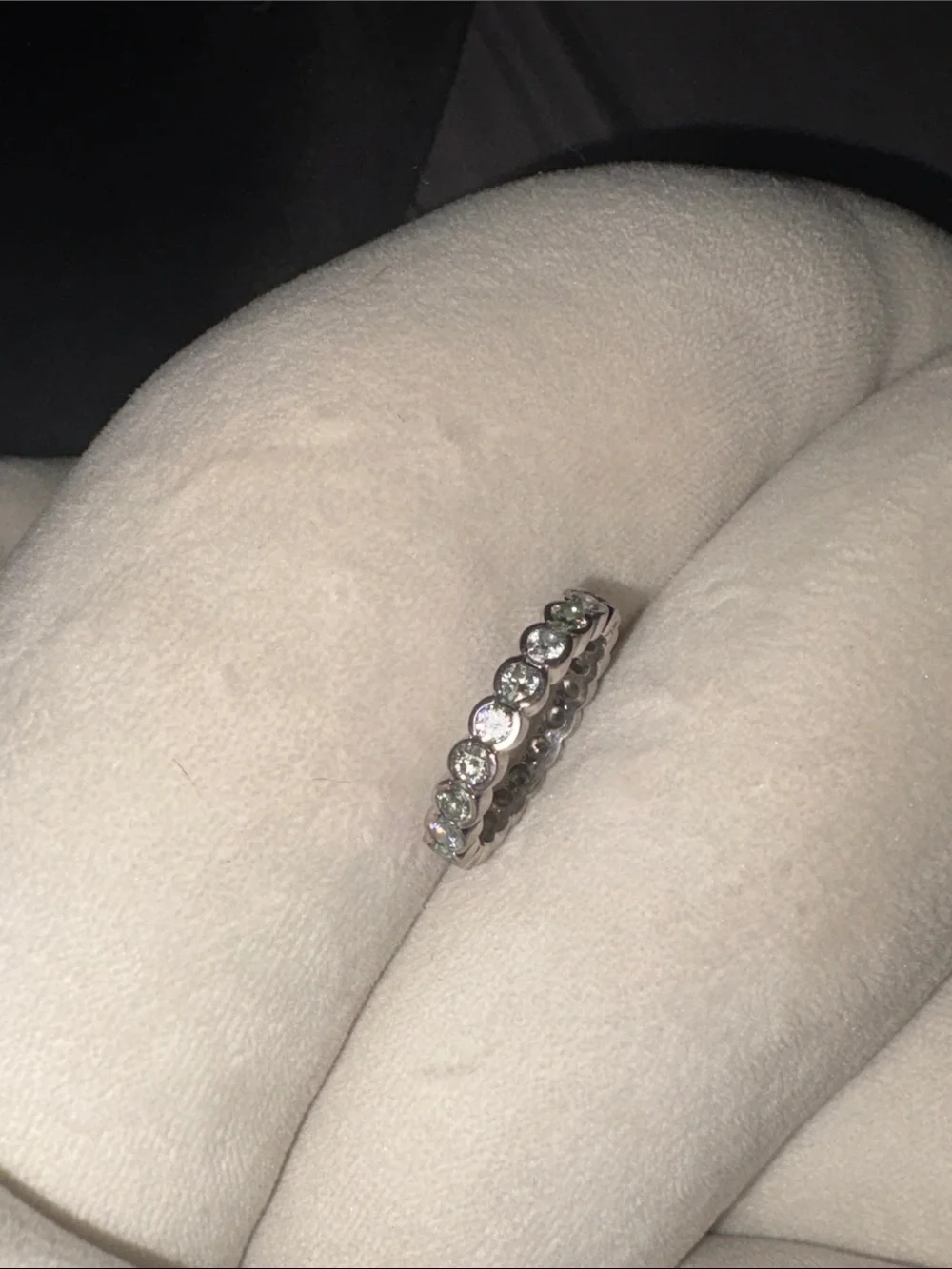 Natural 2Ct Ice Blue Diamond Eternity Ring